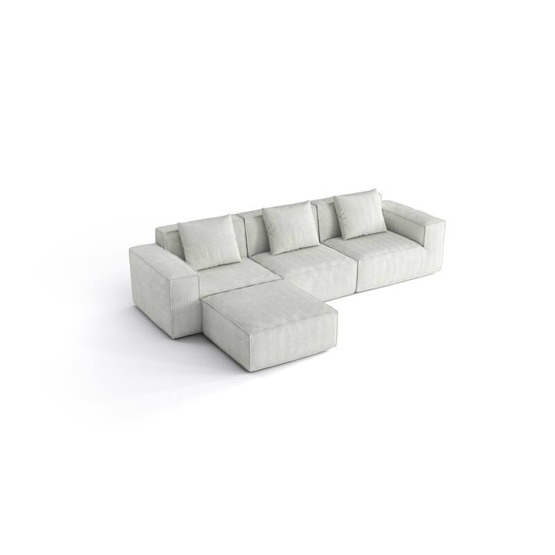 Chenille Fabric Sectional Sofa for Living Room,Tofu Block Sofa Floor Sofa