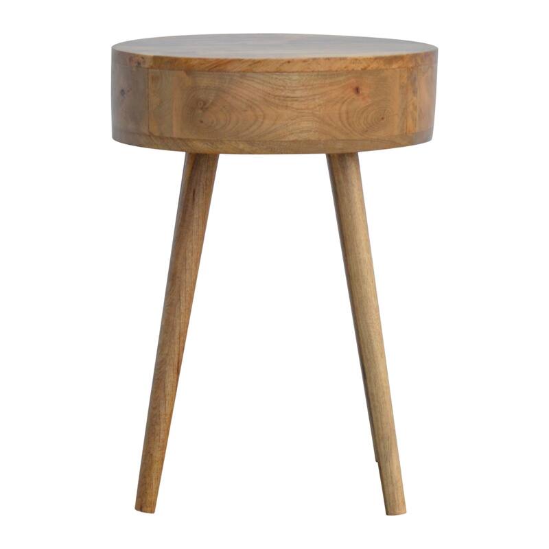 Contemporary Design Drawer Circular Shaped Wooden Nightstand,Durable And Sturdy