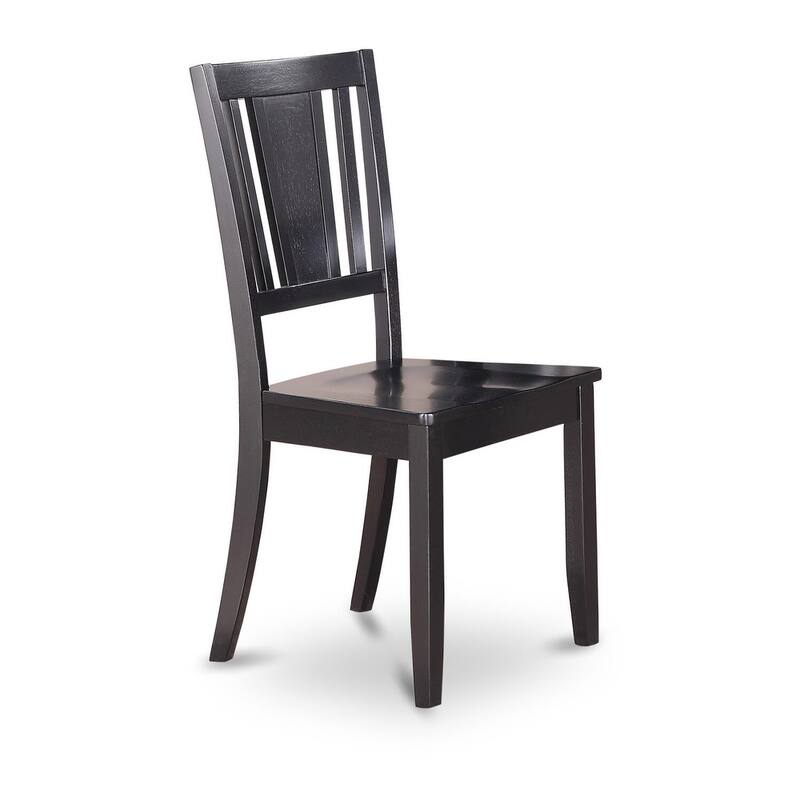 East West Furniture 7 Piece Kitchen Table Set- a Dining Table and 6 Dining Chairs, Black(Seat Type Options)