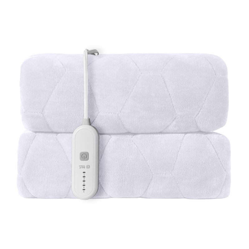 Flannel Electric Heated Mattress Pad, Dual Control and Temperature Regulating