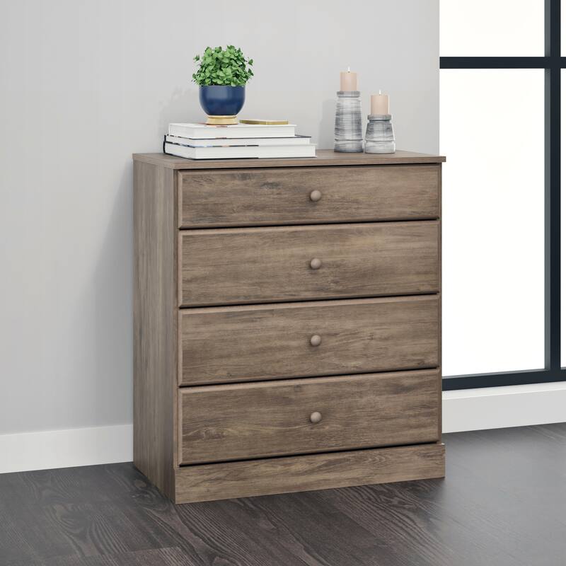 Prepac Astrid 4 Drawer Dresser for Bedroom, Chest of Drawers, Bedroom Furniture, Clothes Storage and Organizer