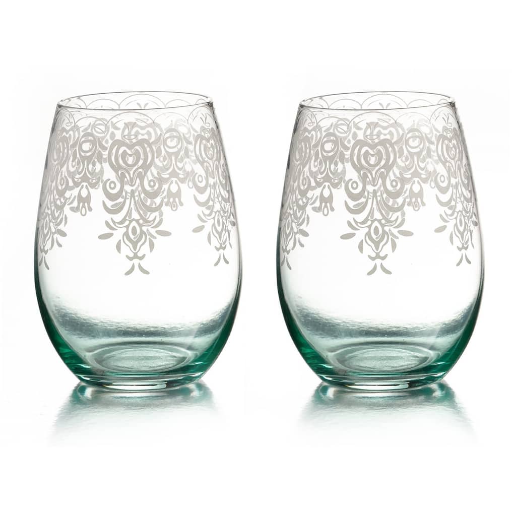 Lace Stemless Glasses (Set of 2)