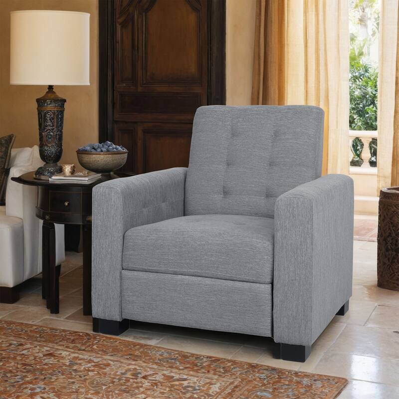 Craigue Upholstered Pushback Recliner by Christopher Knight Home - Dark Brown/ Grey/ Fabric
