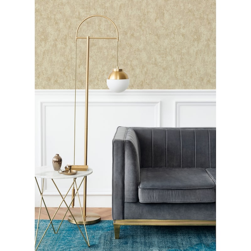 A-Street Prints Haliya Champagne Metallic Plaster Wallpaper