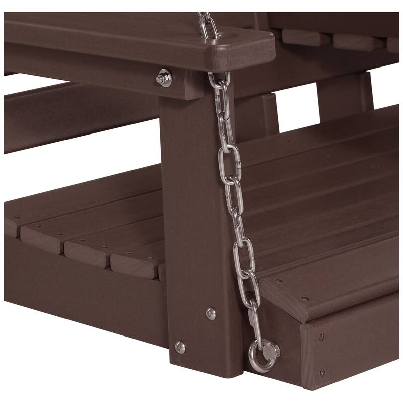 Nashville Poly 54 Inch Porch Swing with Folding Cup Holder