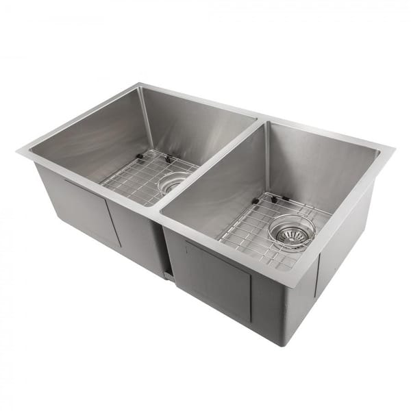 slide 2 of 9, ZLINE Undermount Double Bowl Sink in Stainless Steel with Bottom Grid