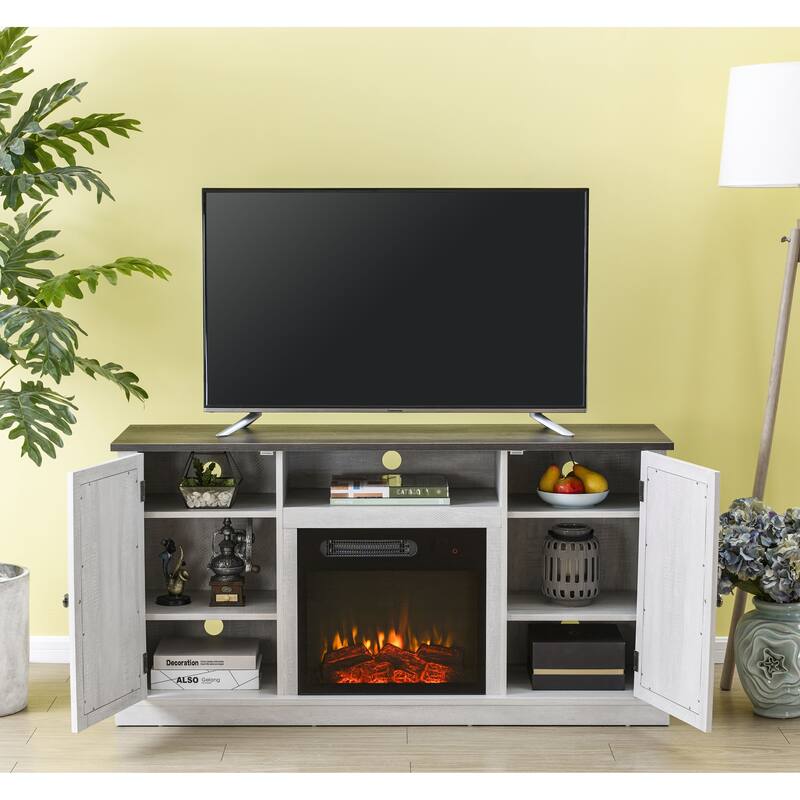 54 in. TV Stand Console for TVs up to 60 in. with Electric Fireplace - 54" in Width