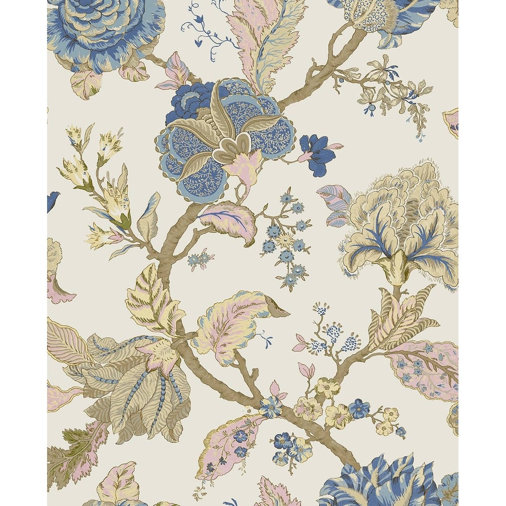 Seabrook Designs Lana Jacobean Prepasted Wallpaper