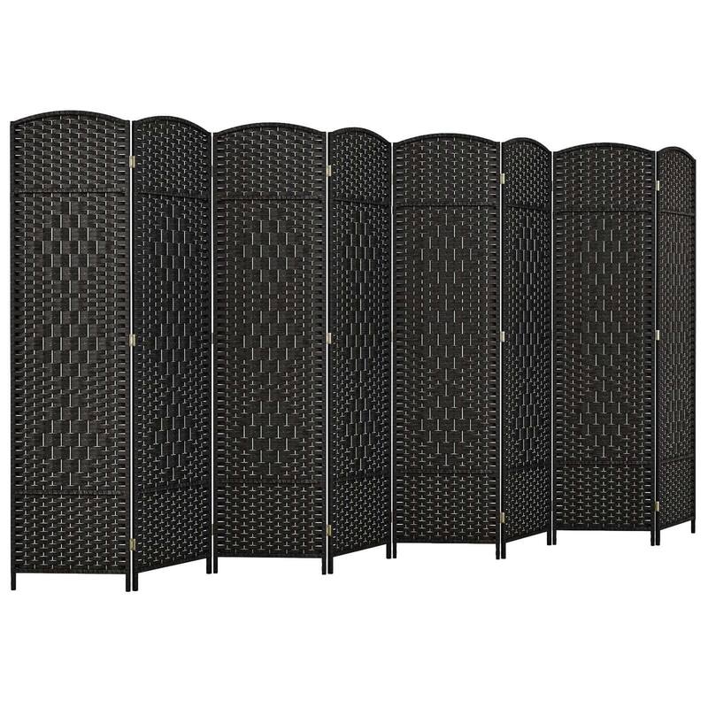 Costway 8-Panel Room Divider 6 FT Tall Folding Privacy Screen with - See Details - Black