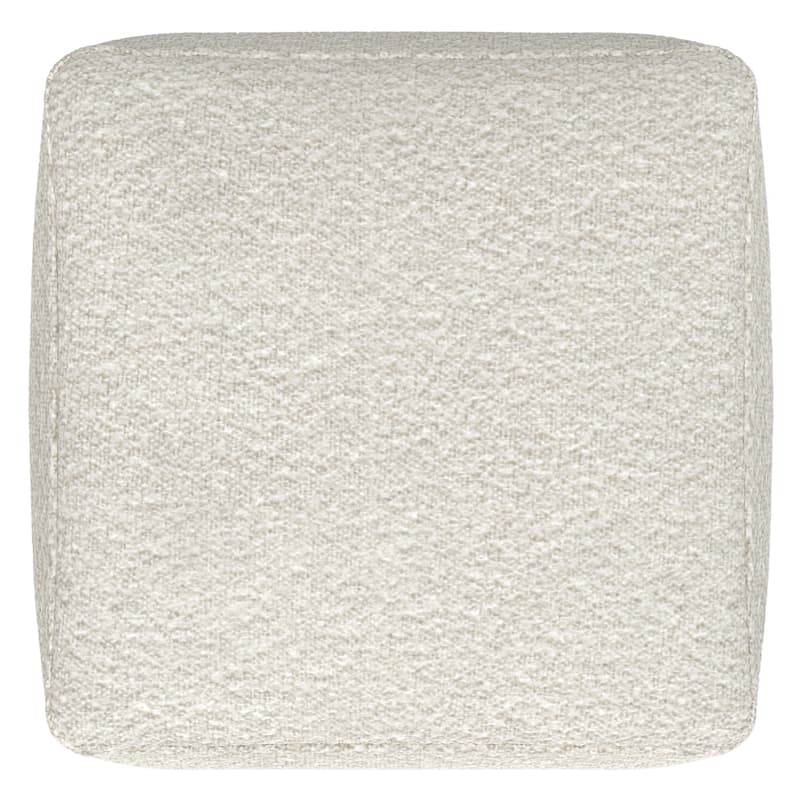 WYNDENHALL Lyanna Contemporary Square Pouf in Ivory Boucle