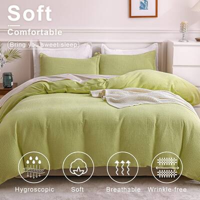 Cotton Duvet Cover, Waffle Weave Duvet Cover Set