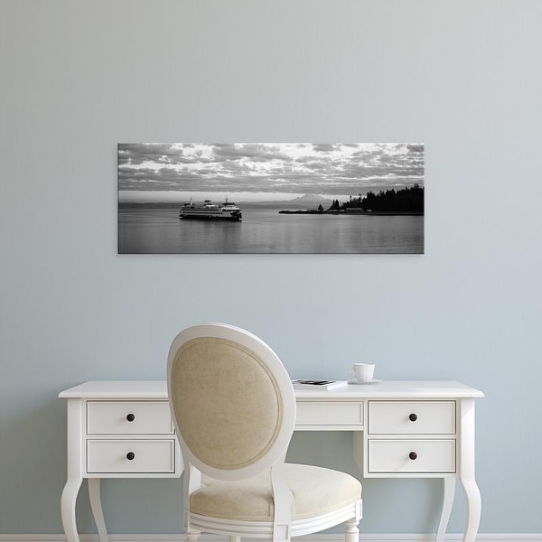Easy Art Prints Panoramic Images's 'Ferry in the sea, Bainbridge Island, Seattle, Washington State, USA' Canvas Art