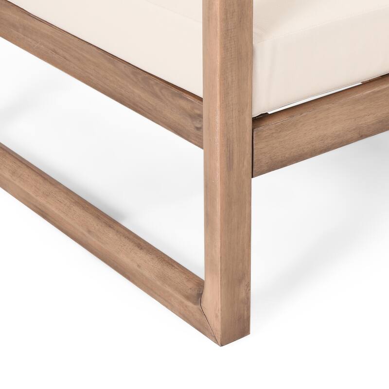 Stefan Outdoor Acacia Wood Chat Set by Christopher Knight Home