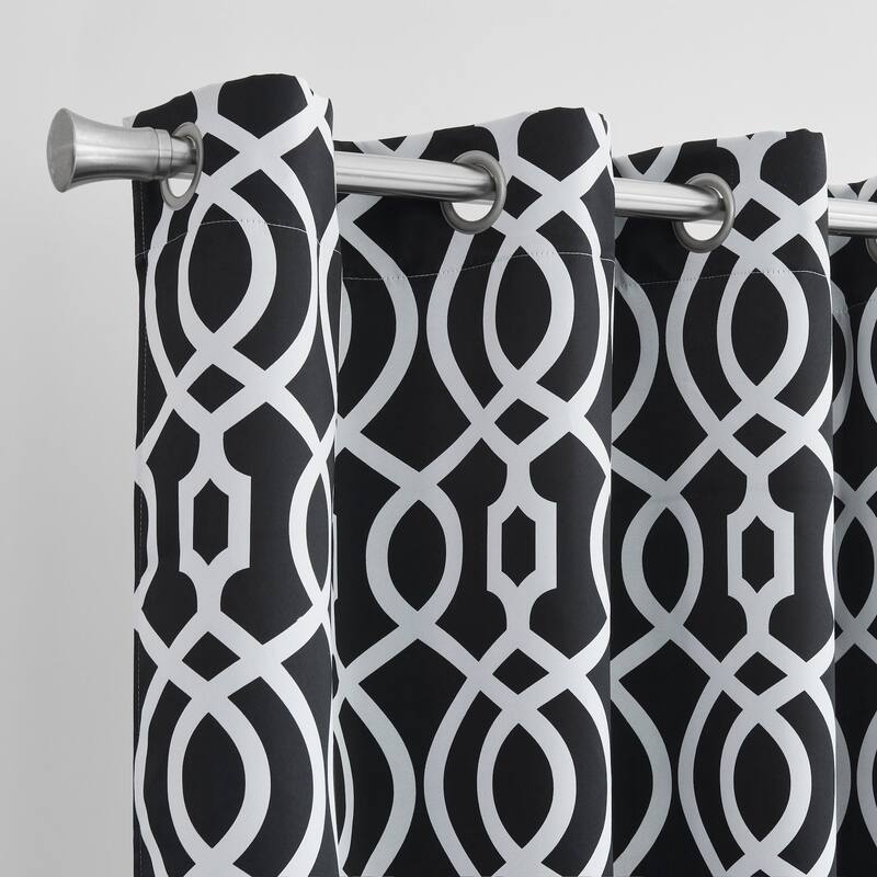 Dainty Home Trellis Blackout Thermal Insulated Grommet Single Panel Extra Wide Curtains - 54" x 84"