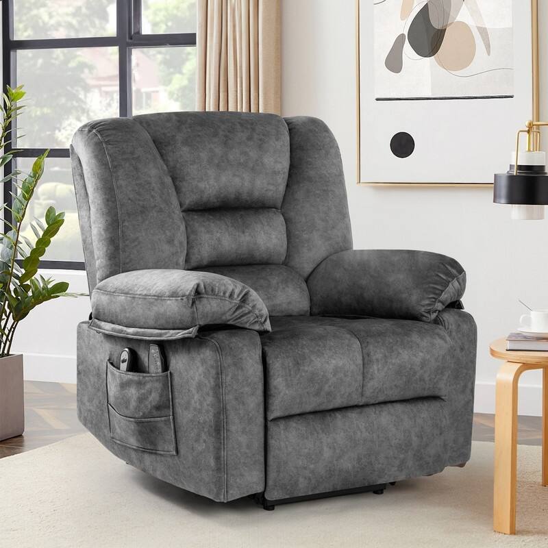 41.33''Wide Heavy Duty Power Lift Recliner - Soft Velvet with Message,Heat and Lift Assist