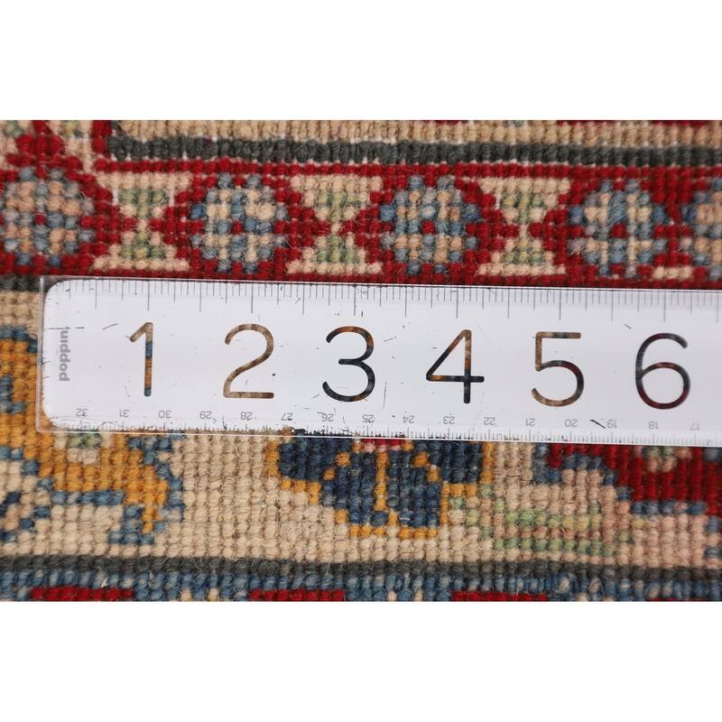 Light Green Kazak Oriental Rug Handmade Traditional Wool Carpet - 2'7" x 3'10"