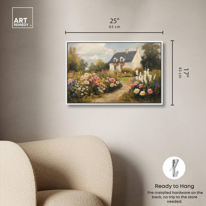 Floral Welcome Canvas by Art Remedy