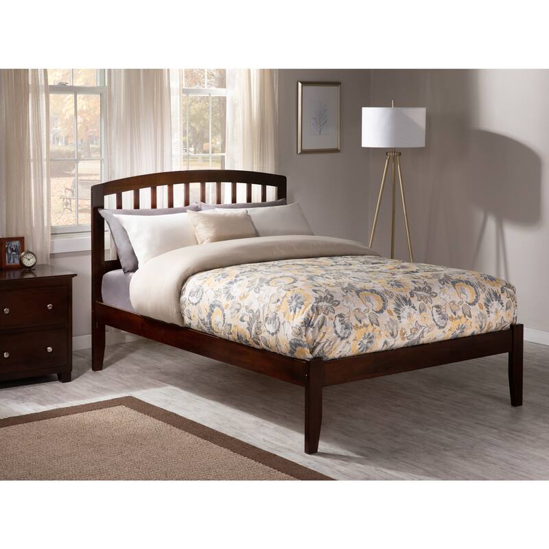 Platform Bed - Sleek Bowed Design & Sturdy Slats for Bedroom
