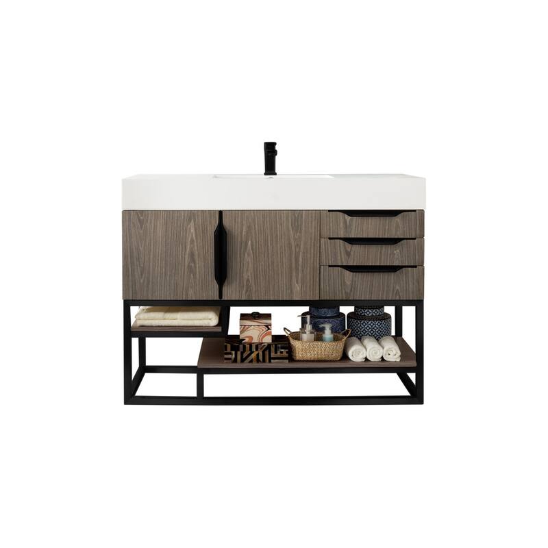 James Martin Vanities 983-V48-R-MB-GW Columbia 48" Free Standing - Ash Gray