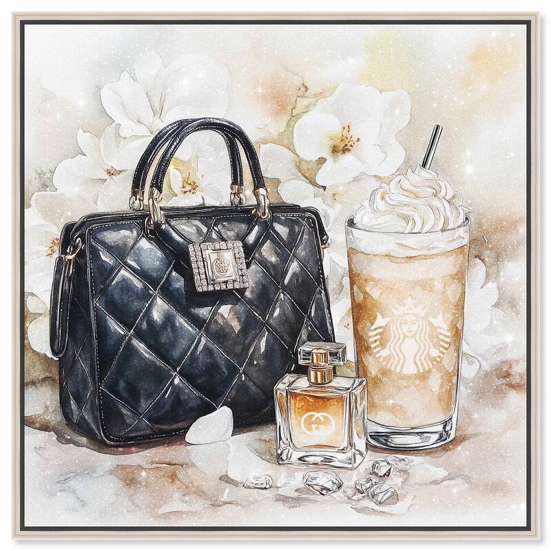 Trinkets and White Floral Canvas by Art Remedy - Silver - 30" x 30"