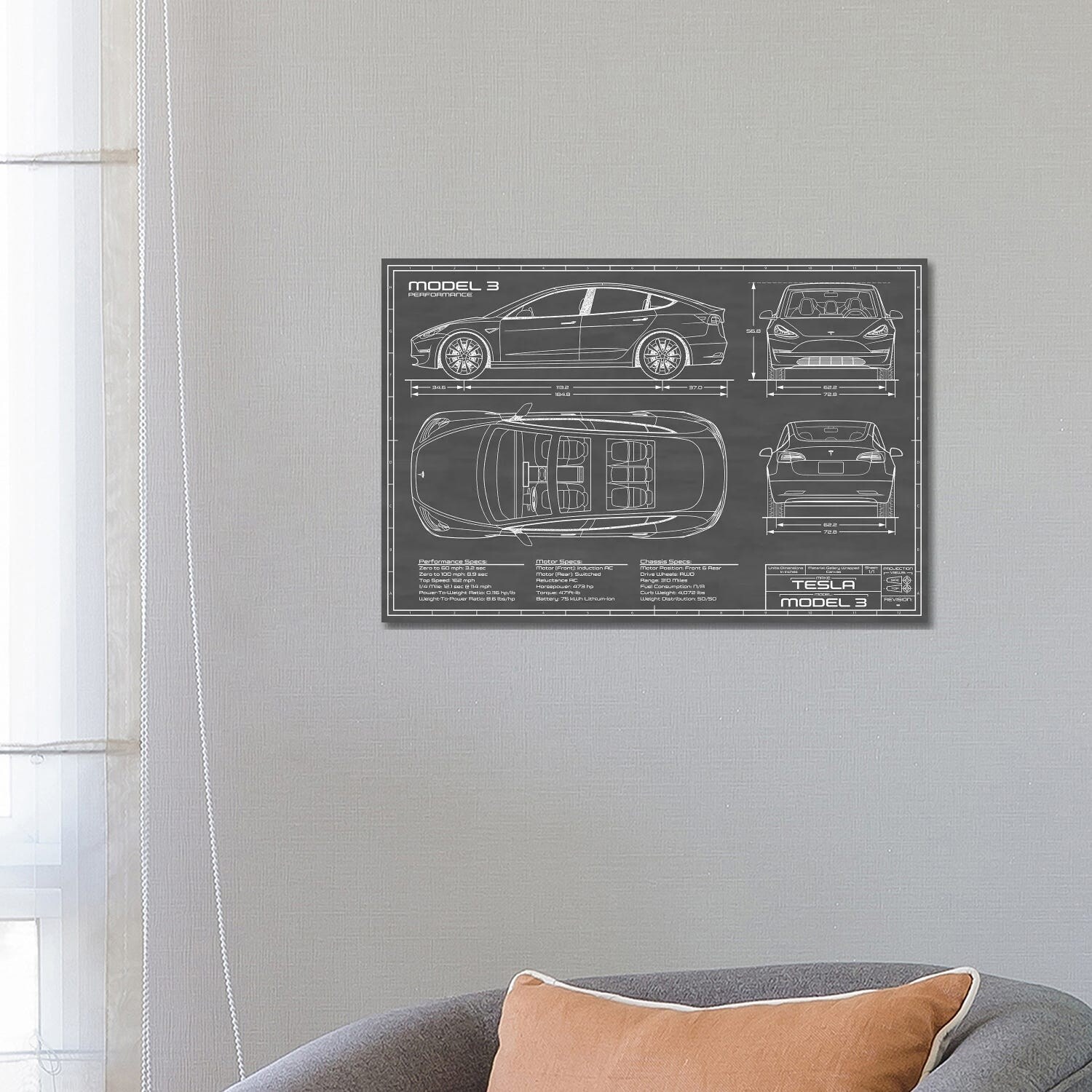 Icanvas Tesla Model 3 Performance In Black By Action Blueprints Canvas Print Overstock Icanvas Tesla Model 3 Performance In Black By Action Blueprints Canvas Print Overstock