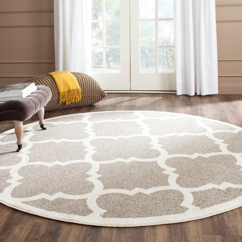 SAFAVIEH Amherst Elvana Modern Rug - 7' Round - Dark Grey/Beige