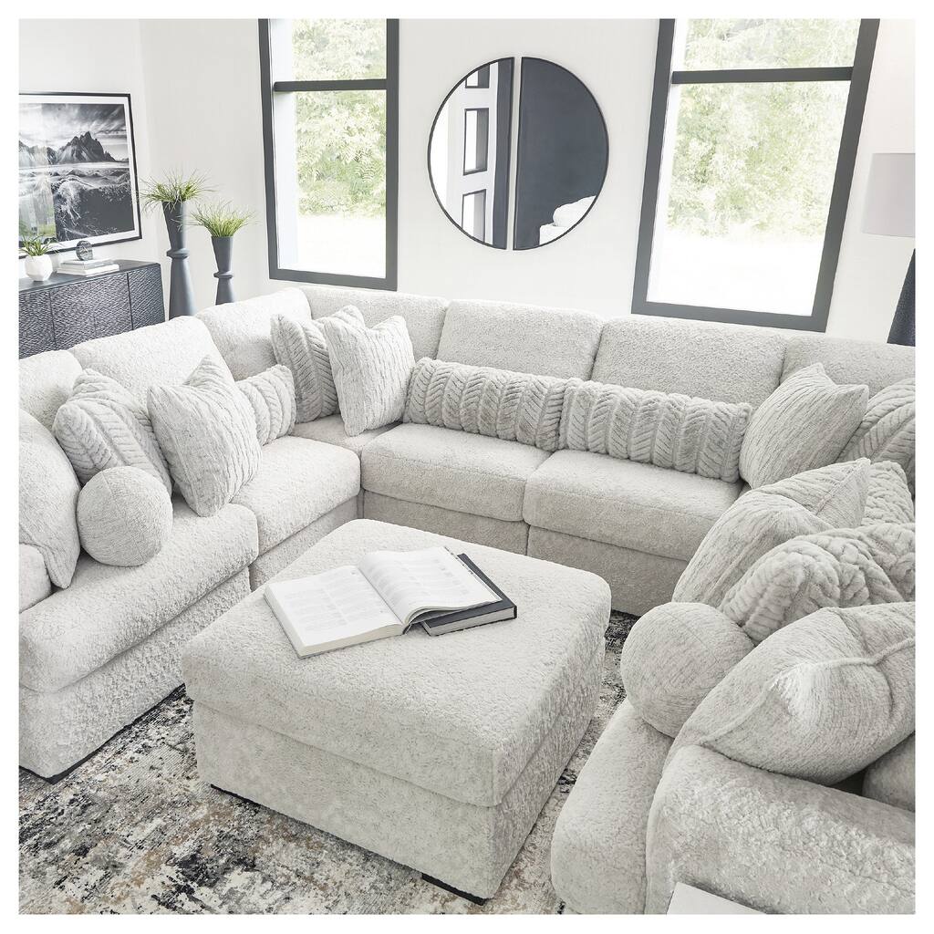 Signature Design by Ashley Snodoodle Gray 10-Piece Sectional - 144" W x 113" D x 40" H