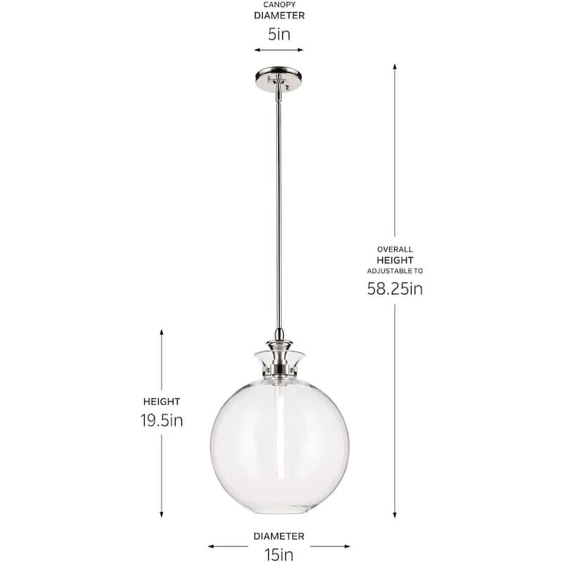Kichler 52779CLR Laria 15" Wide Pendant