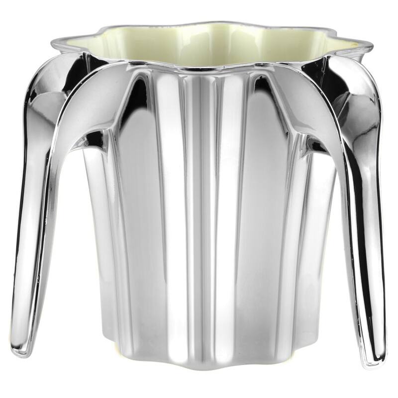 YBM Home Plastic Star Shaped Wash Cup With Dual Handle - Set of 1 - Silver