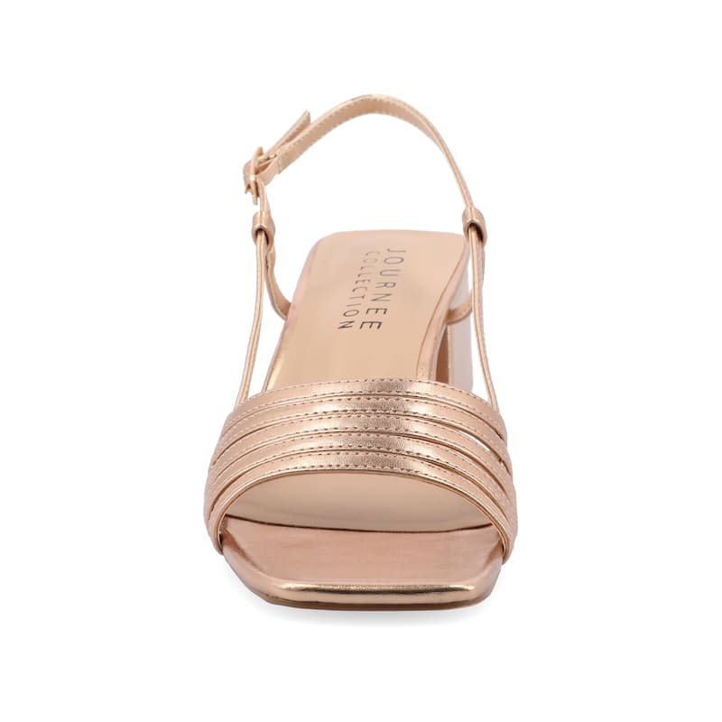 Journee Women's Shayana Medium and Wide Width Dress Sandals - Wide - Rose Gold - 9.5