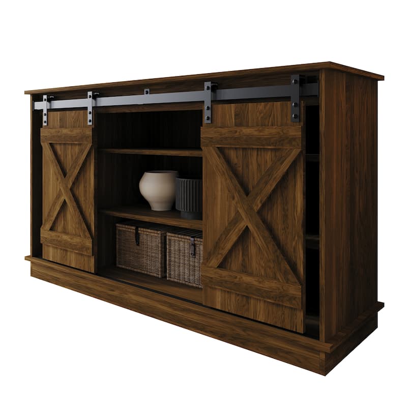 CraftPorch Vintage Style with X-shaped Metal Glides Doors Sideboard