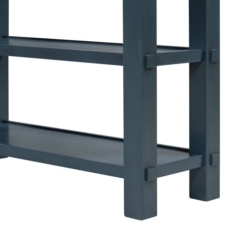 Console Table with Drawer and Two Sturdy Shelves for Entryway, Living Room