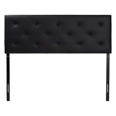Modern Faux Leather Upholstered Headboard with Button Tufting and Adjustable Height, Fits Most Bed Frames