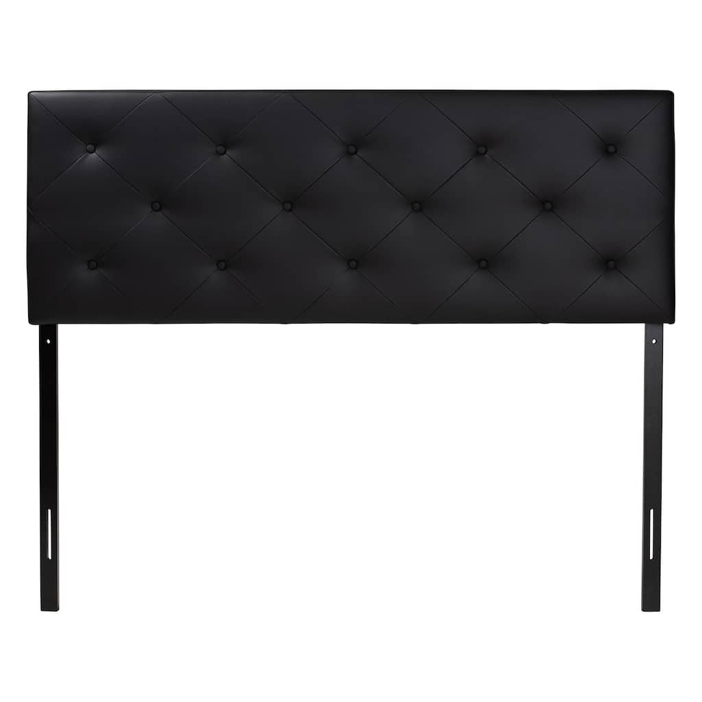 Modern Faux Leather Upholstered Headboard with Button Tufting and Adjustable Height, Fits Most Bed Frames