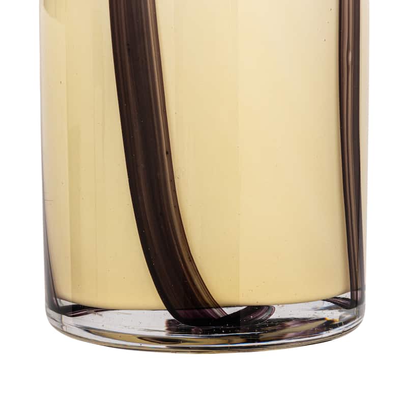 Glass Candle Holder with Stripes