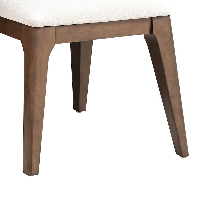 Furniture of America Wayley Modern Solid Wood Curved Back Padded Dining Chair (Set of 2)