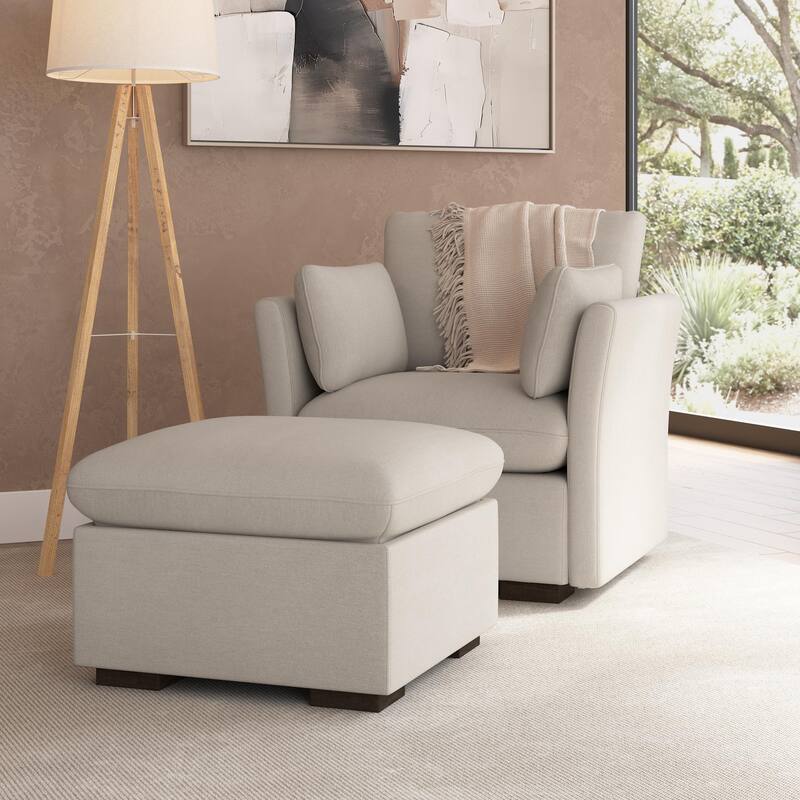 Bush Home Sienna Modular Accent Chair with Storage Ottoman