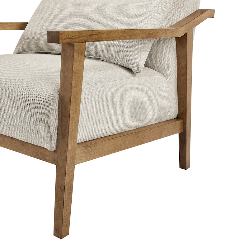 Rhyl Wood Arm Accent Chair with Lumbar Accent Pillow by Greyson Living