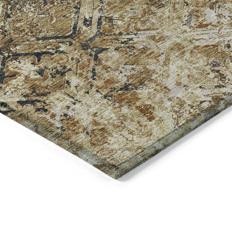 Machine Washable Indoor/ Outdoor Chantille Distressed Diamonds Rug