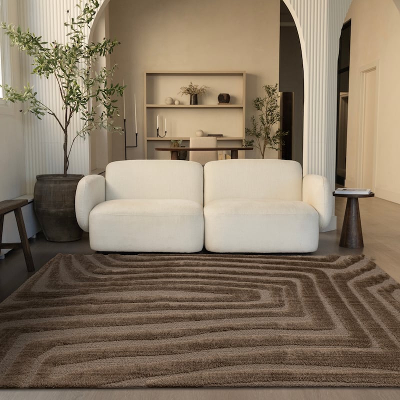 Rich Brown High Low Textured Pattern Run