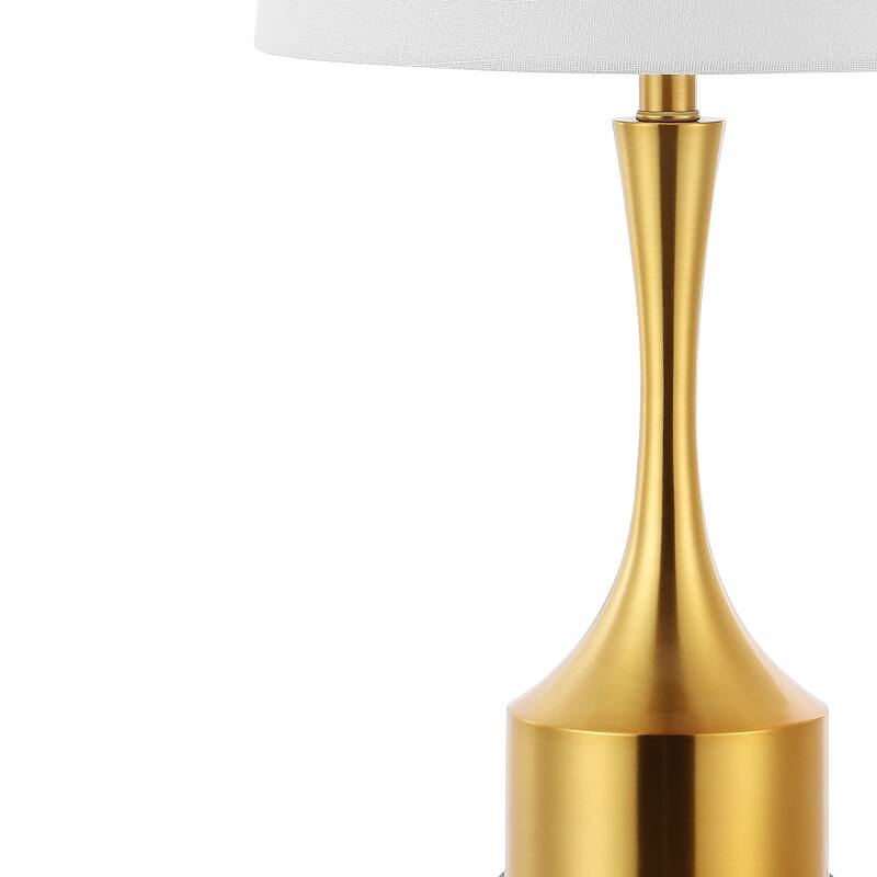 Colton 26" Classic French Country Iron LED Table Lamp with USB Charging Port, Brass Gold (Set of 2) by JONATHAN Y