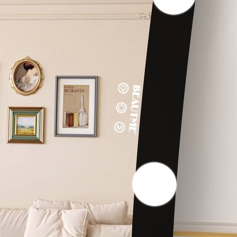 63"H Full Length Mirror with 3 Color Modes Lighted and Touch Control