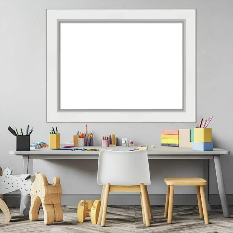 Amanti Art Eva Black Silver Framed Dry Erase Magnetic Board