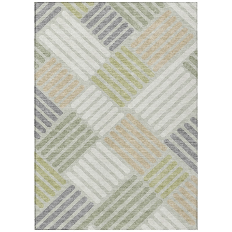 Machine Washable Indoor/ Outdoor Modern Weave Chantille Rug