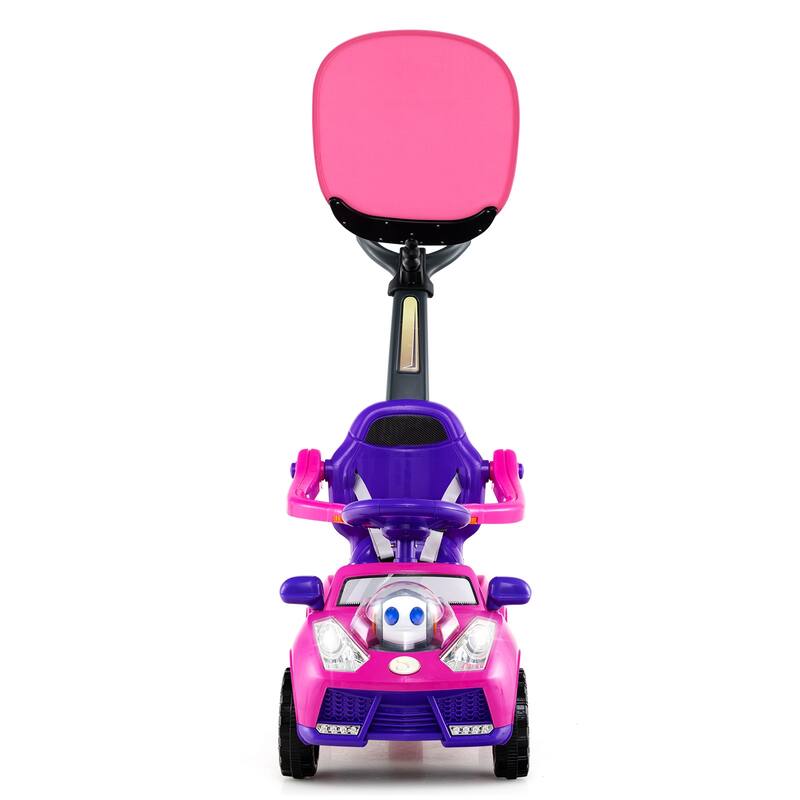 Baby Walking Car with Interactive Lights Horn Sounds and Storage Compartment for Toddlers - 38" x 16" x 35.5"