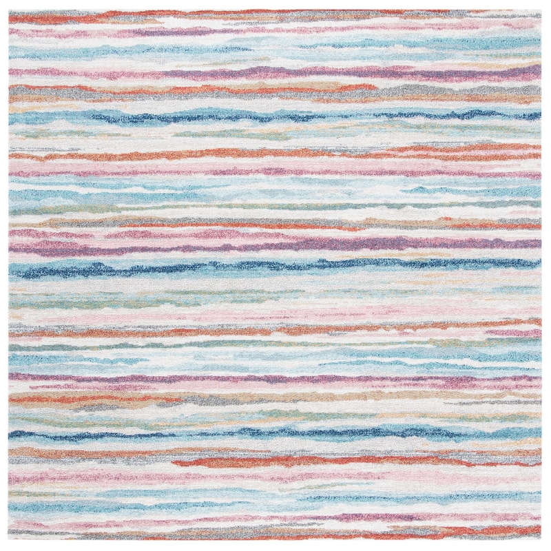 SAFAVIEH, Phoenix Candace Vintage Rug - 6'7" Square - Ivory/Blue
