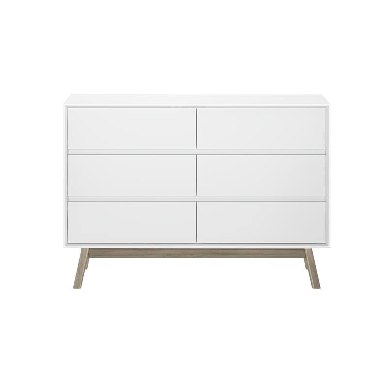 Max and Lily Mid-Century Modern 6-Drawer Dresser