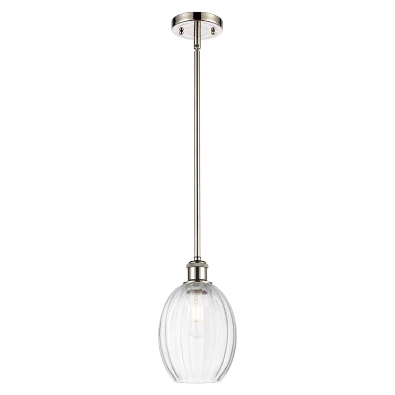 Innovations Lighting Endless Possibilities Ballston - Preston - 1 Light 6" Bulb Shade Stem Hung Mini Pendant - Clear/Polished Nickel