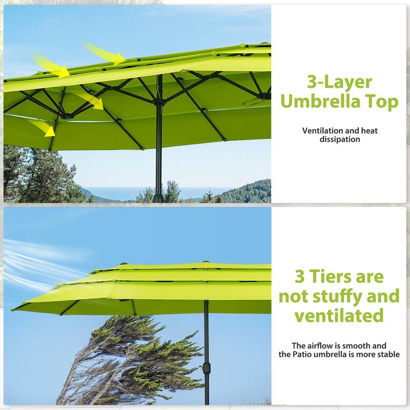 15ft Patio Umbrella with 3-Tiers Umbrella Top without Base