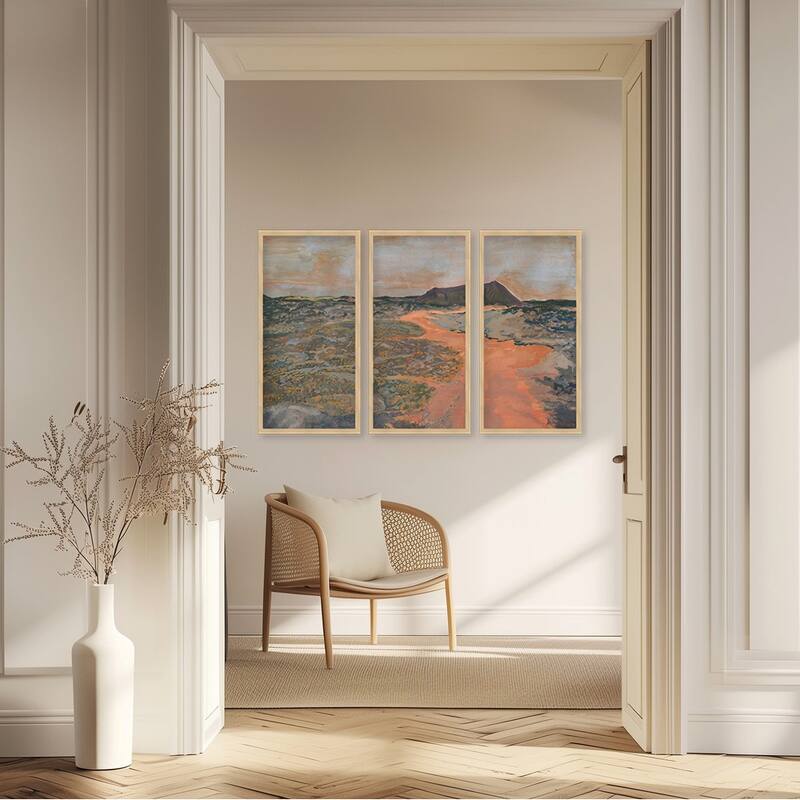 "Back To Basecamp 13" Set of Three Framed Textured Wall Art